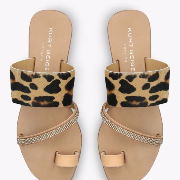 Kurt Geiger Shoes - Real Leather/fur Leopard print and BLING sandals